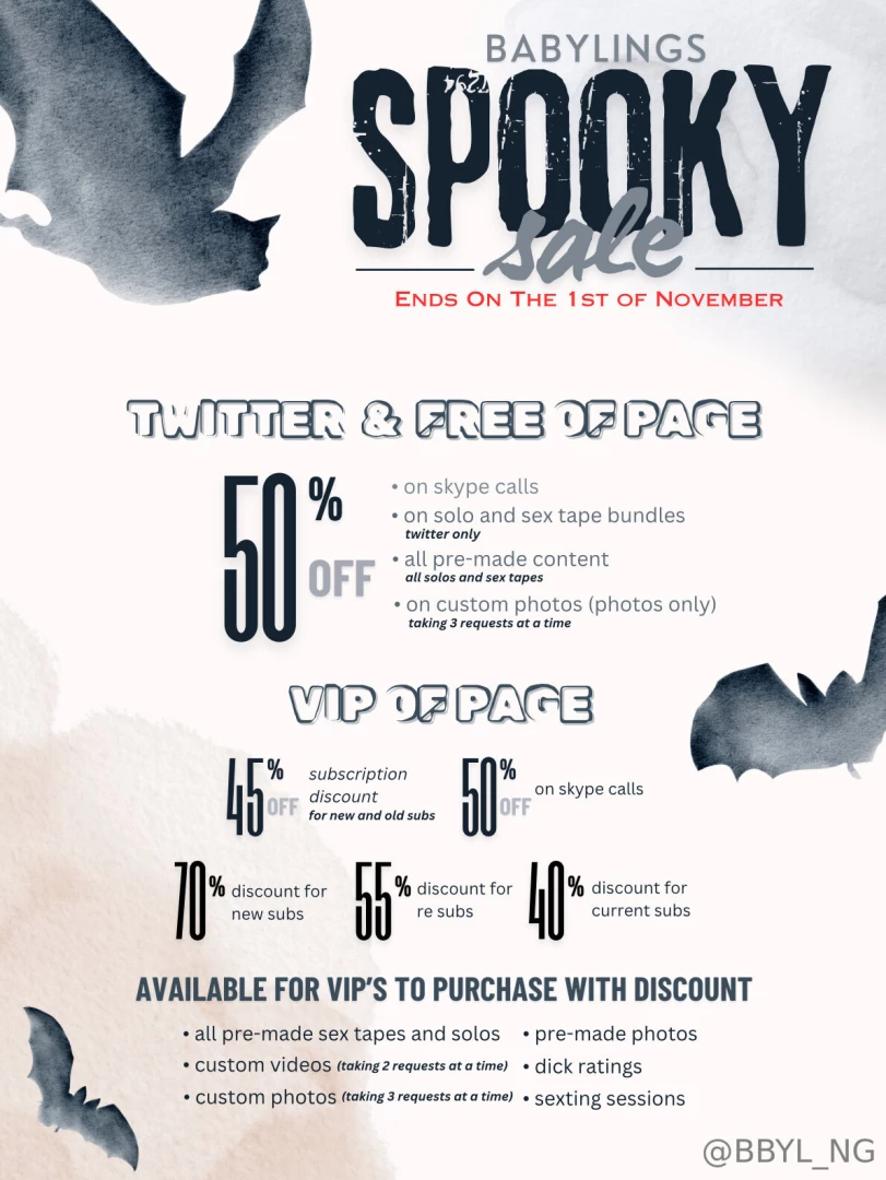 - spooky sale - hey babes i m currently holding a halloween until the 