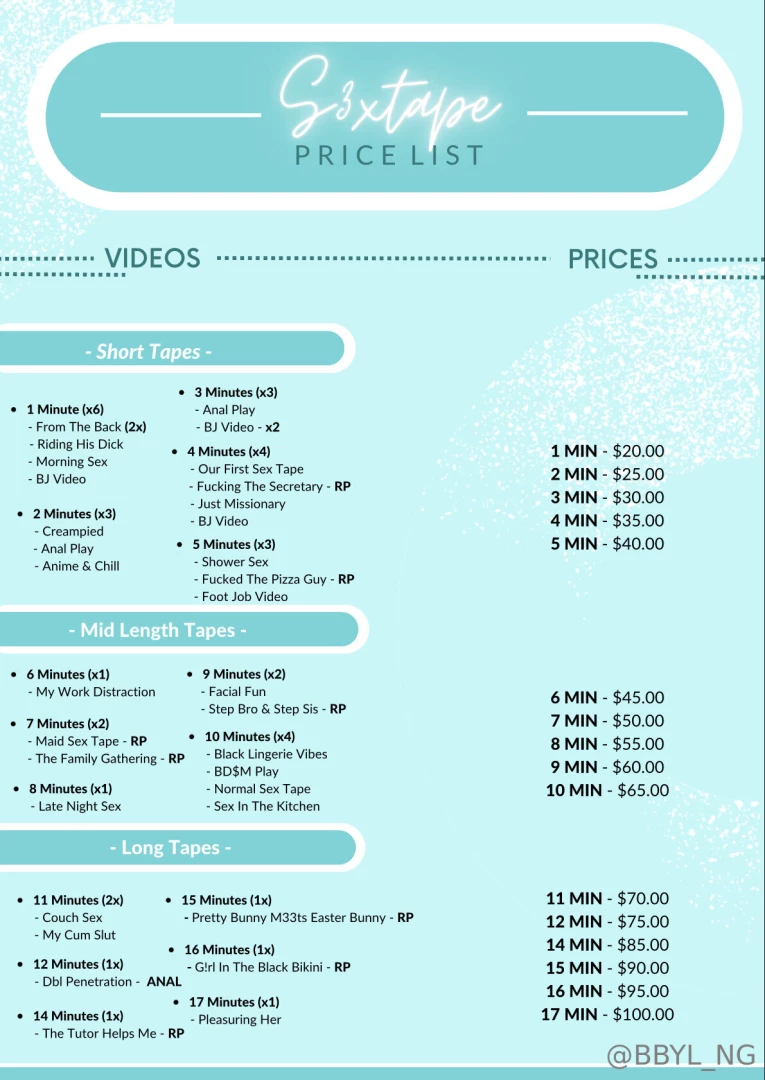 - menu sex tape collab amp bundle list - here s my lists if there s 