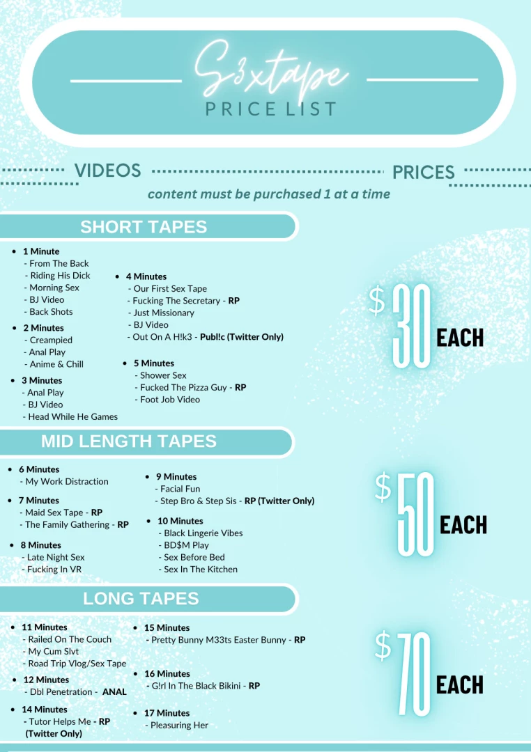 Menu sex tape collab amp bundle list made some updates on my list so 