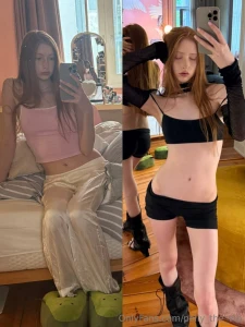 Hard choice snapped these in the mirror two moods two sides of me one