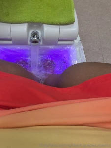 Spa day my favorite color is red as much as i love having pretty feet