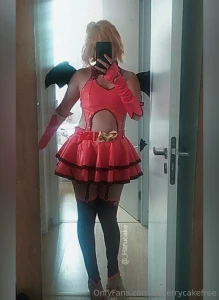 Underboobs and ass view with this miku devil cosplay posted on