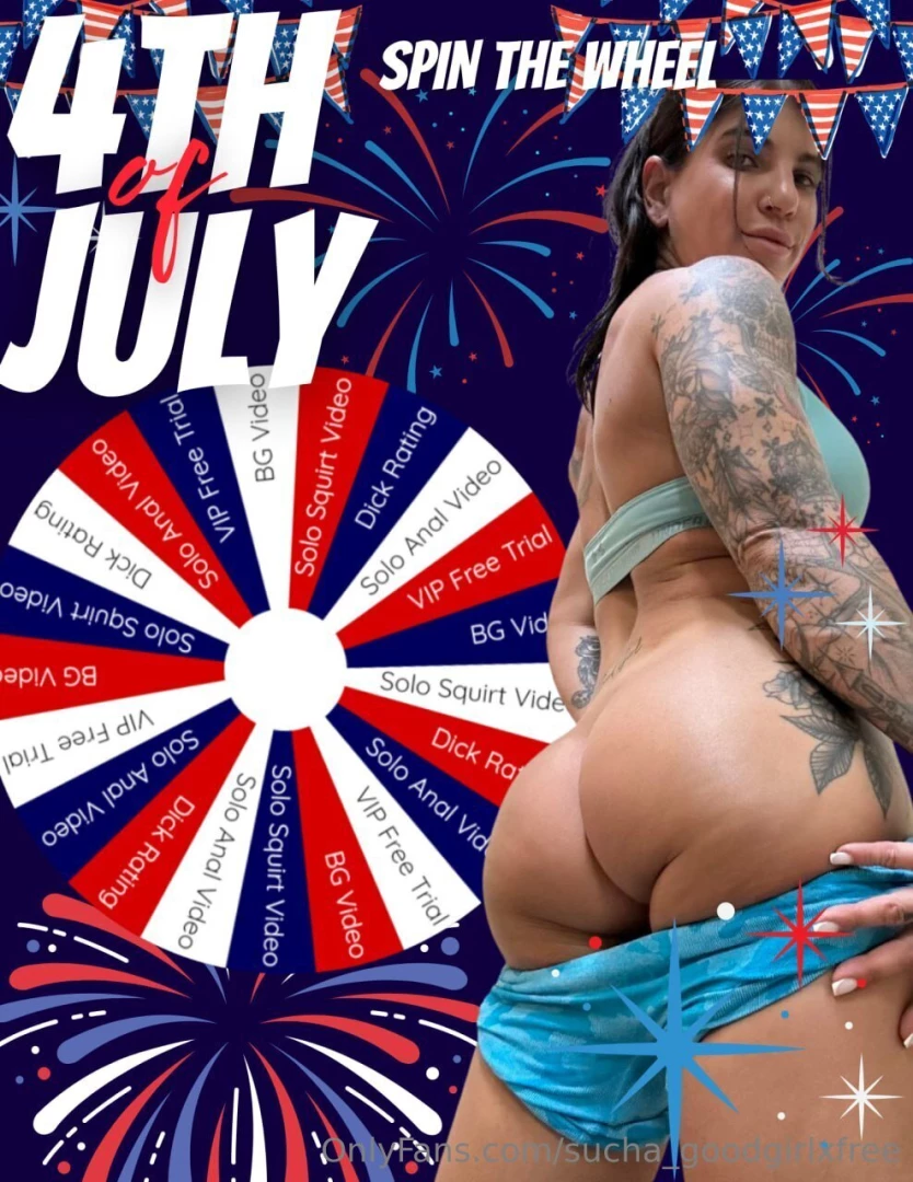 Happy fourth every spin is a winner tip 10 to spin or 25 for 3 spins 