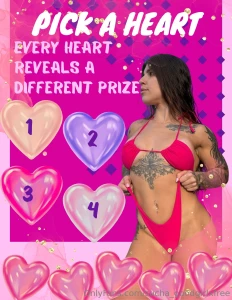 Pick a heart every heart has a different prize waiting for you