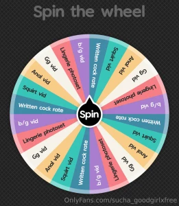 Spin the wheel 1 spin- 15 3 spins- 38 let me take care of you tonight