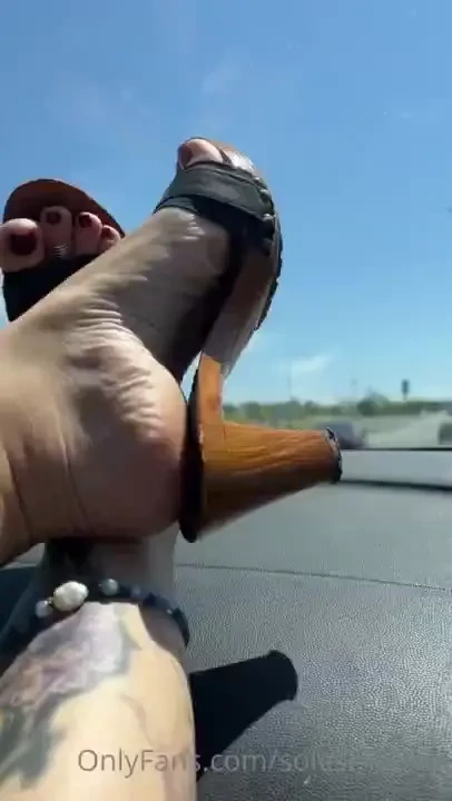 I love riding in the car while my husband drives with his feet on the part 1 