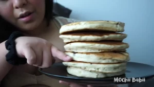 Pancake pigout originally posted july 2020 stuffing messy eating belly