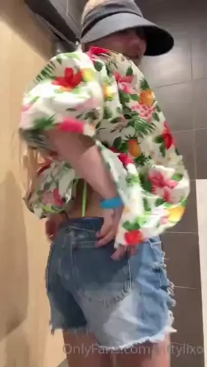 Day drinking at the pool bathroom flash 