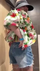 Day drinking at the pool bathroom flash