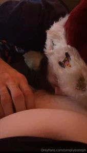 Santa s helper was here to help me cum i had a treat he could lick up