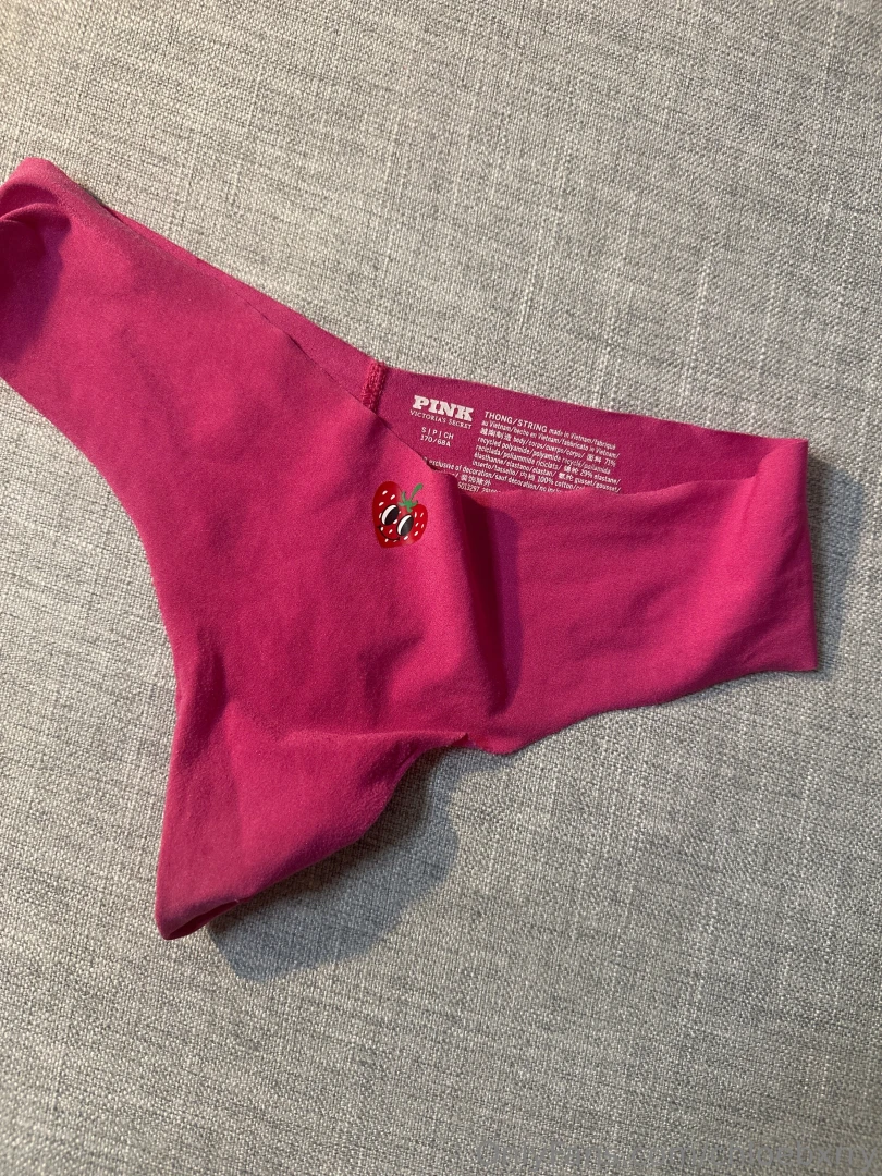 From the second row 1 light pink lace thong with pink rose above pussy 