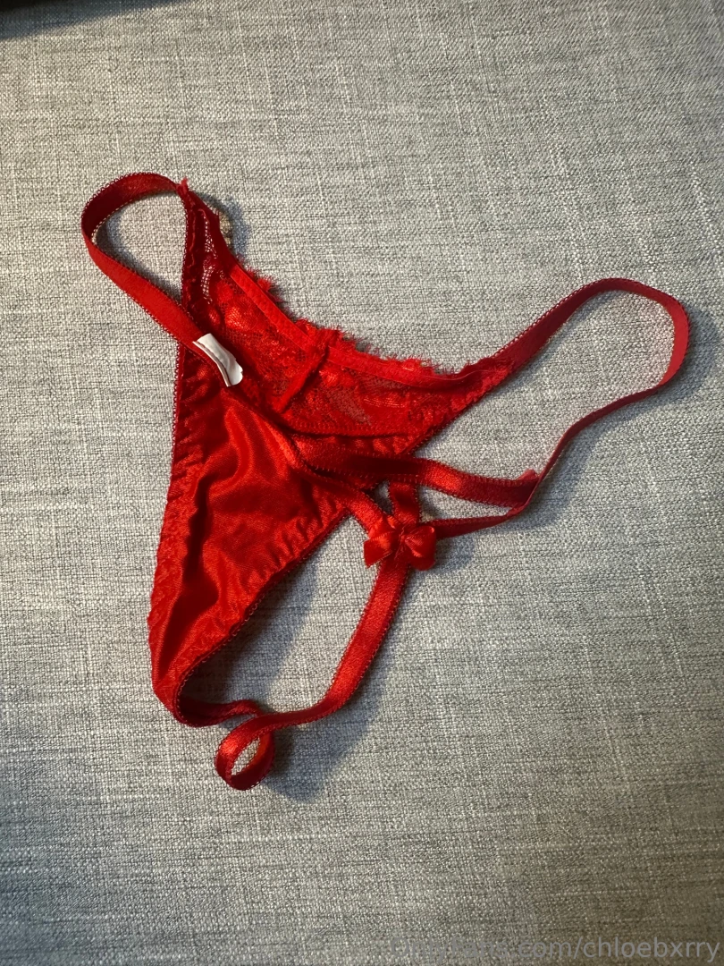 First row 1 red lacey christmas thong with bows 2 red lace thong with part 2 