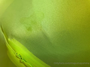 Yello-green full body tights and fetish space part 8