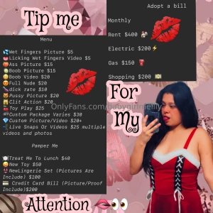 This my menus and only things i do so please have the time to read it