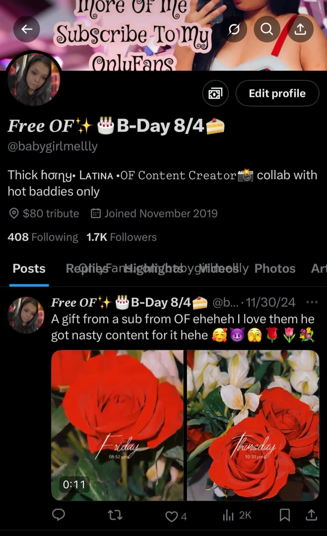 Go follow me on twitter baby heheh for some special content 