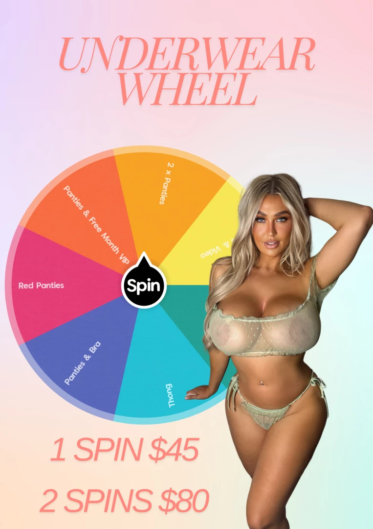 Brand new wheel why not spin my brand new wet pantie wheel prize every 
