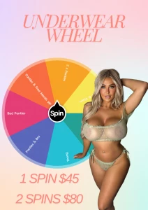 Brand new wheel why not spin my brand new wet pantie wheel prize every