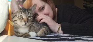 Making friendship bracelets and cuddling this fuzzy guy