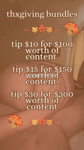 Thxgiving bundles 10 for 100 worth of content 15 for 150 worth of