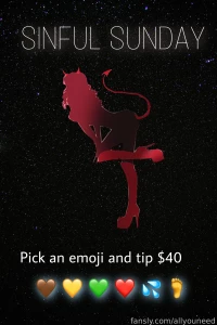 Pick an emoji that s the same color as your fetish and tip me 40 for