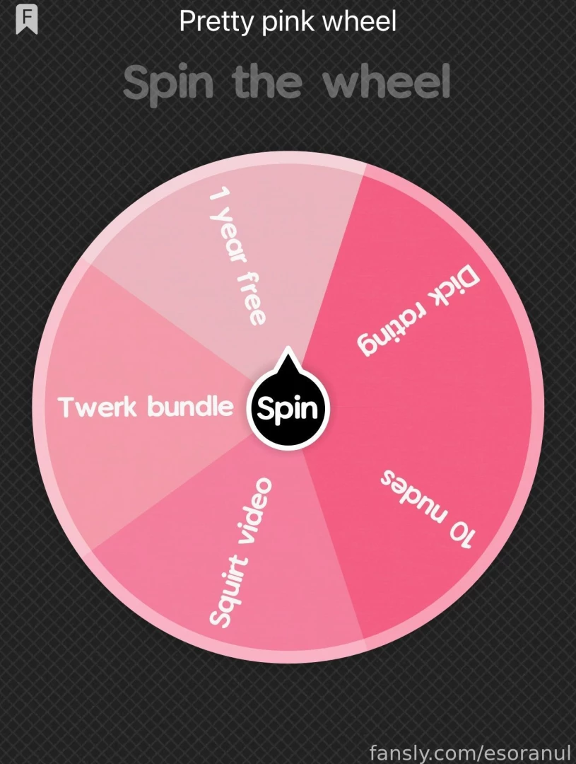 Can you guess my favorite color spin my sexy wheel for 10 and win an 