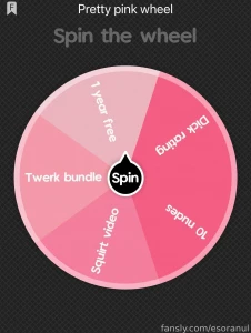Can you guess my favorite color spin my sexy wheel for 10 and win an