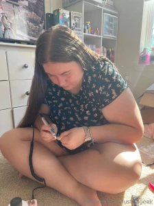 Just being a cute girl doing my own nails do you like my undies