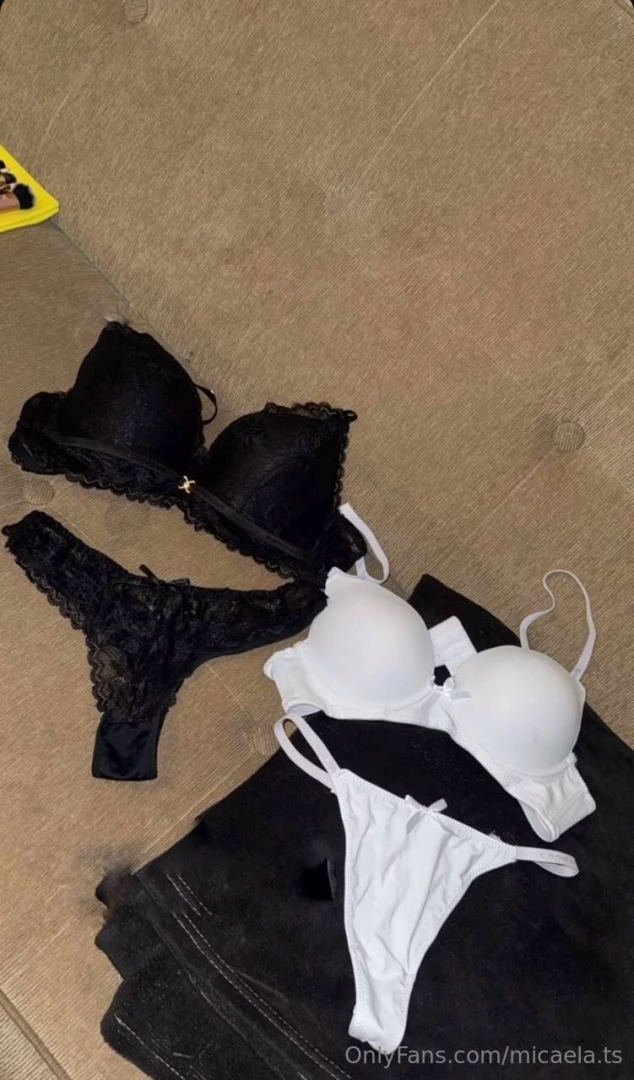 micaela-ts - I bought two gorgeous new lingerie sets today - one black one white 