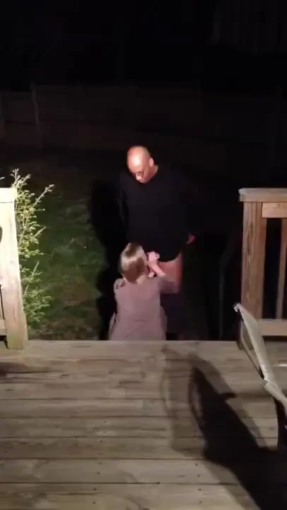 Sucking a bbc on the back deck hubby arrived home earlier than i 