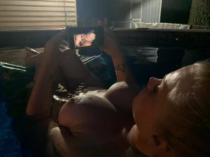 Lounging in the pool just admiring some of my handywork part 3