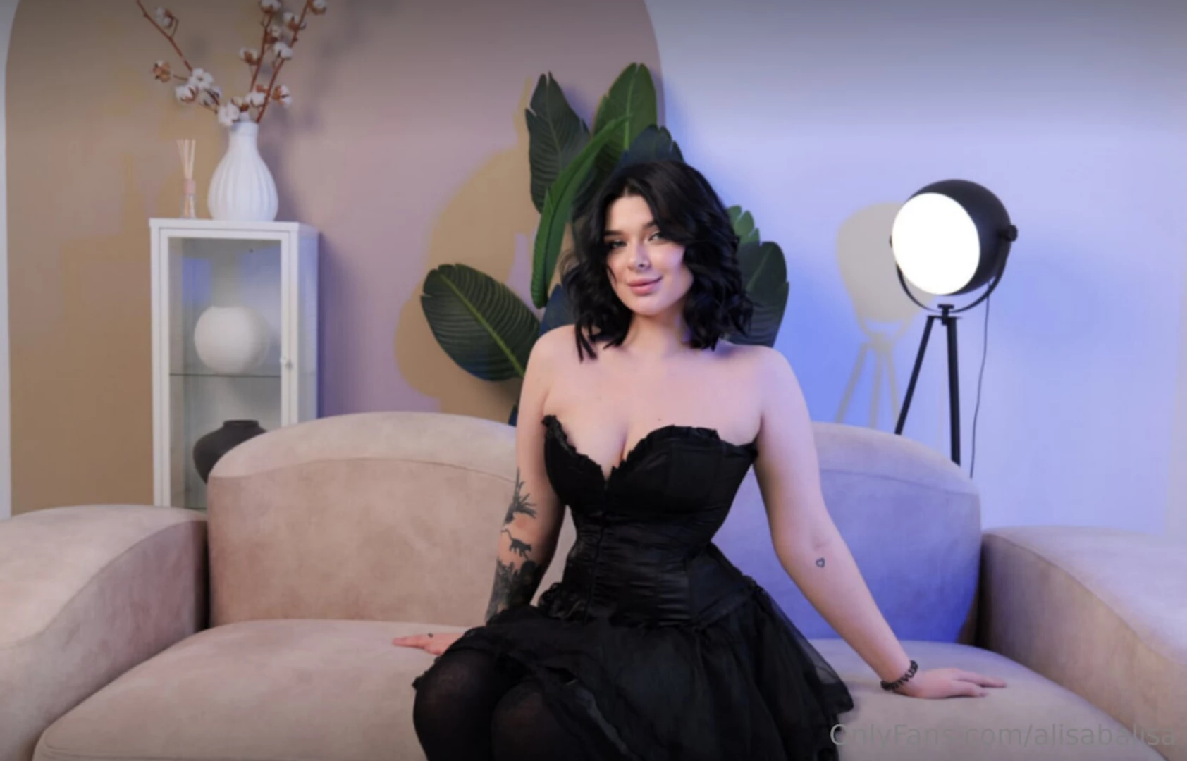 Today in black like a little princess in her kingdom a black dress is 