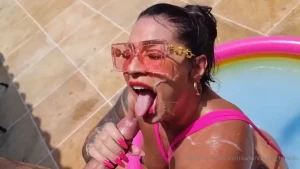 Lots of mess in the pool and ass shaking