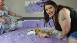 Us trying to figure out logistics for our snack trying video hahaha
