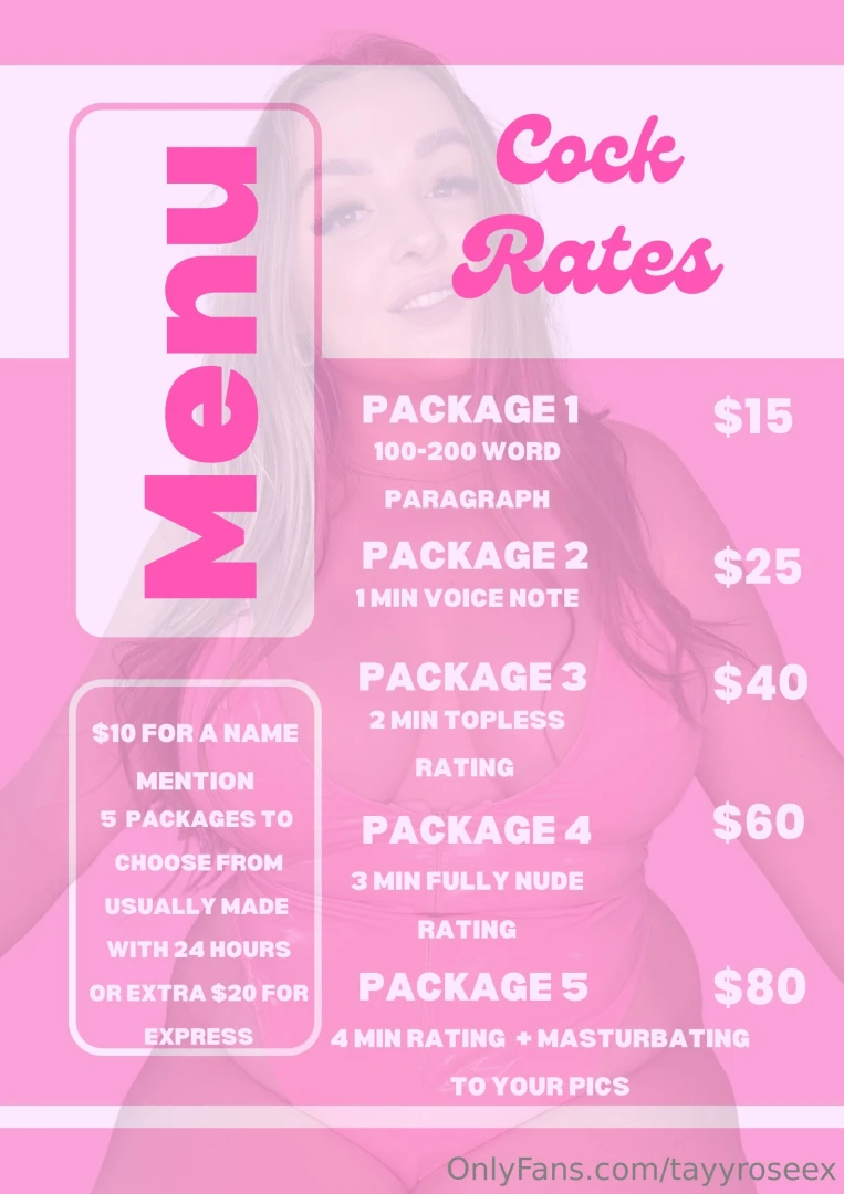 Cock rating packages ready for some one-on-one attention my personal 
