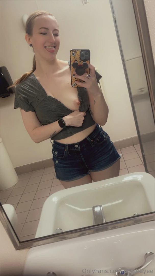 Oh just flashing my boobs in public bathrooms while halloween shopping part 1 