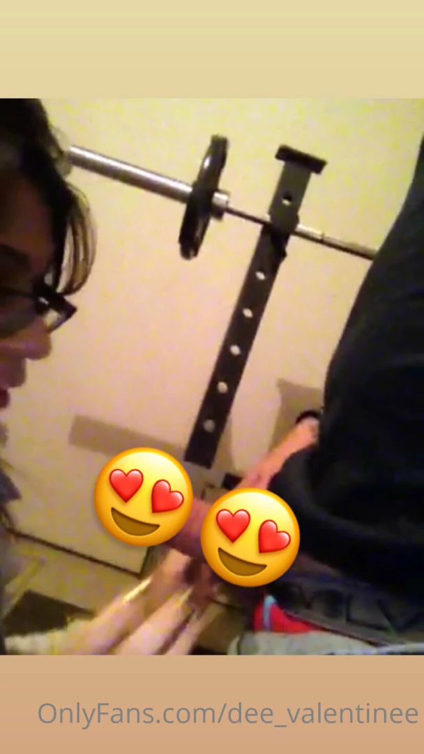 Sneaking off to his workout room before his wife comes back 