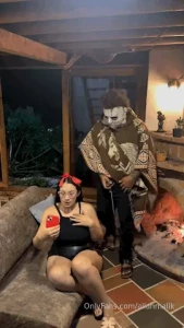 My boyfriend left me horny and i end up fucking michael myers what