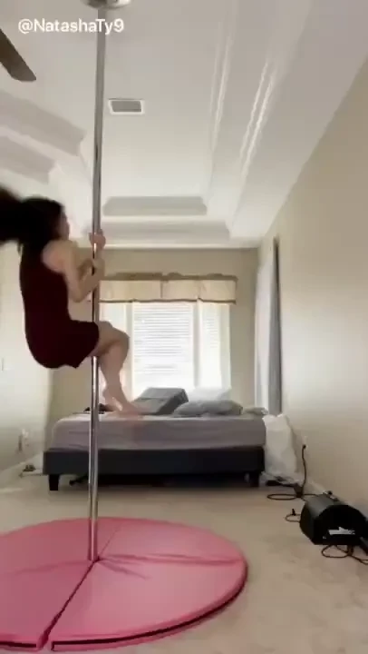 Finally got my pole up now i can start learning tricks this is all i 