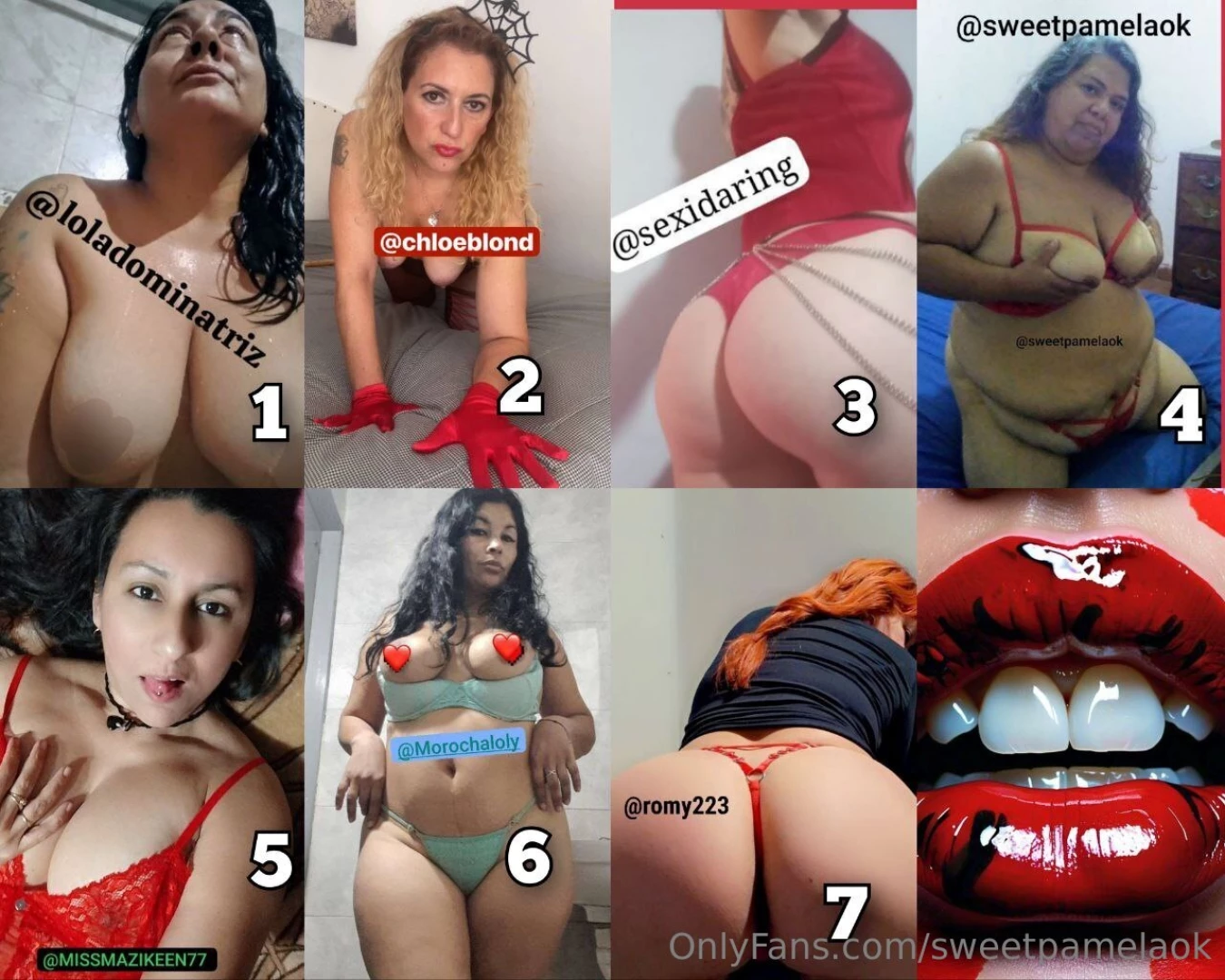 1 loladominatriz 2 chloeblond 3 sexidaring 4 sweetpamelaok 5 