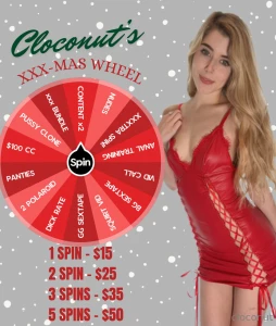 Xxx-mas spin-the-wheel every spin wins a prize if the wheel is up you