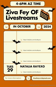 Tuesday oct 29th from 4-6 pm az time i will be live on cam right here