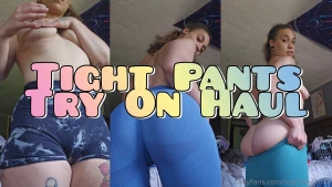 Trying on all my tight shorts and leggings and showing off my ass