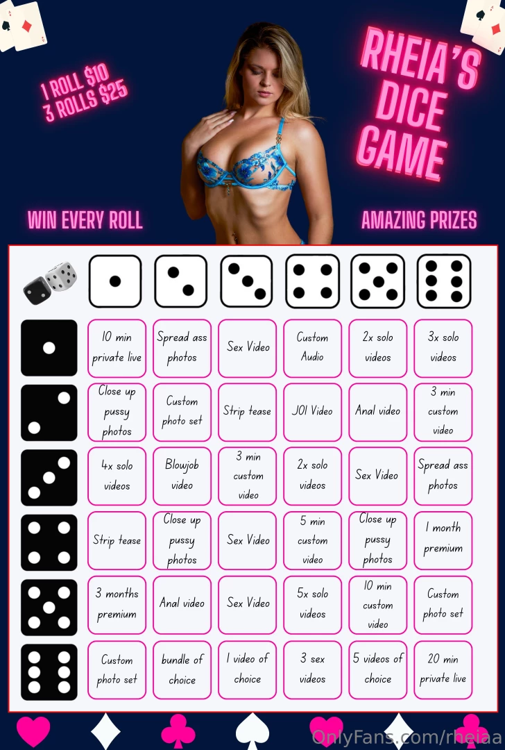 Rheia s dice game every roll is a winner whether it s slutty photos 