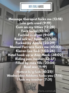 New available video lists made into categories with timestamps stamps part 1