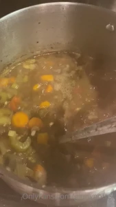 ginnypotter - Does this turn u on homemade beef barley soup with homemade beef broth 