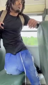 Stroking on the biggest bus i could find than i bussed the biggest nut