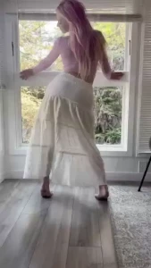 Do you think i m wearing panties under this skirt part 1