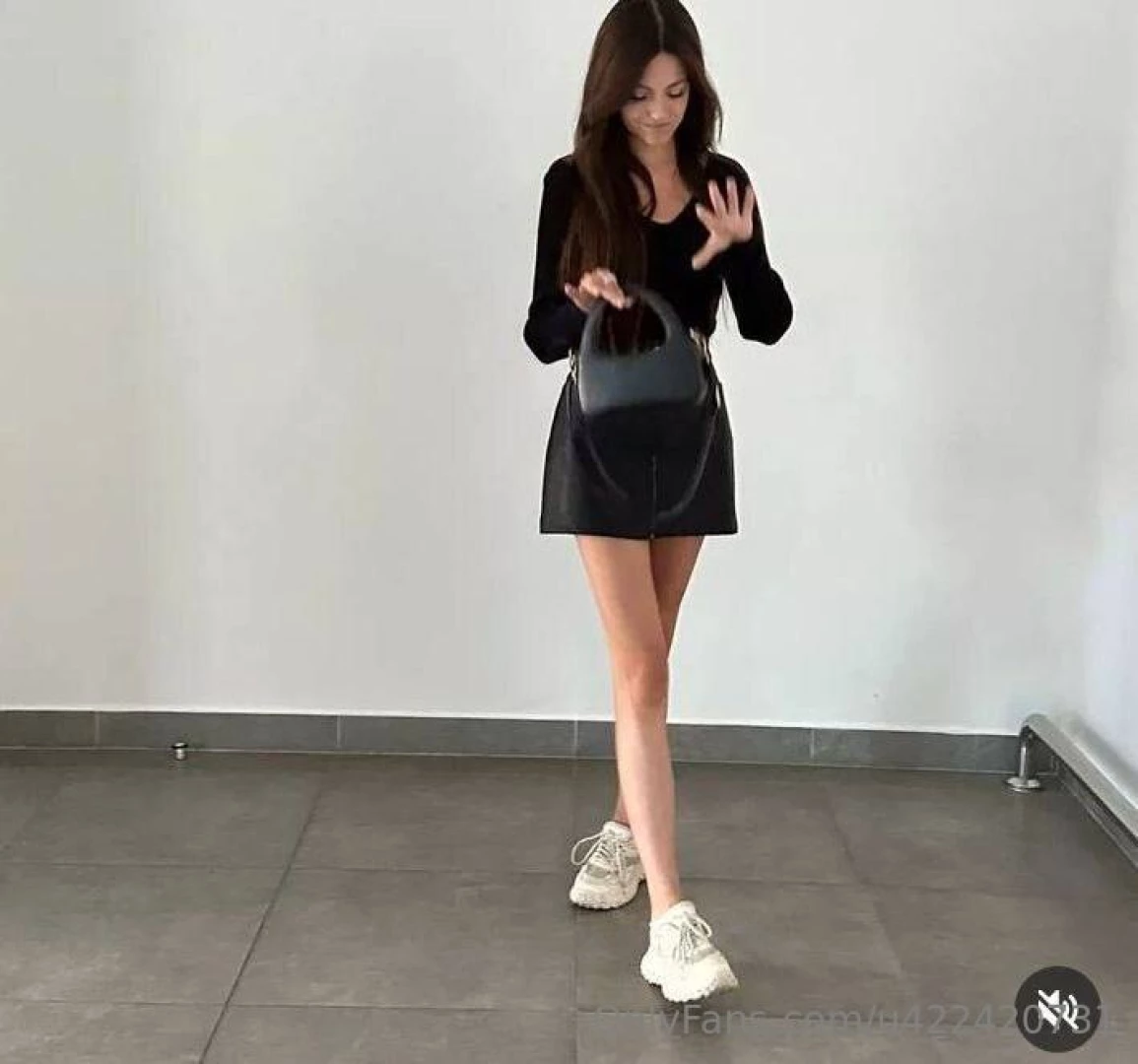 Total black with the white sneakers 