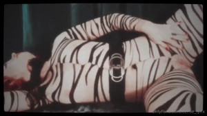 My newest video tigress in it i am wearing a tiger striped bodysuit