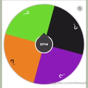 Halloween trick or treat wheel spins there are 4 options 5 a spin all